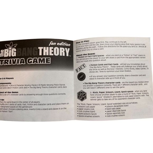 The Big Bang Theory Fact Or Fiction Trivia Game Fan Edition Board Game - Picture 10 of 12